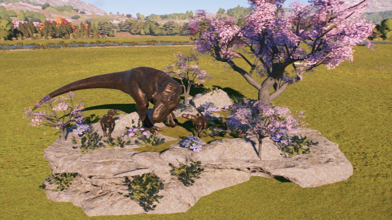 Tyrannosaurus Rex Statue in a Rock - Workshop - Jurassic World Evolution 3