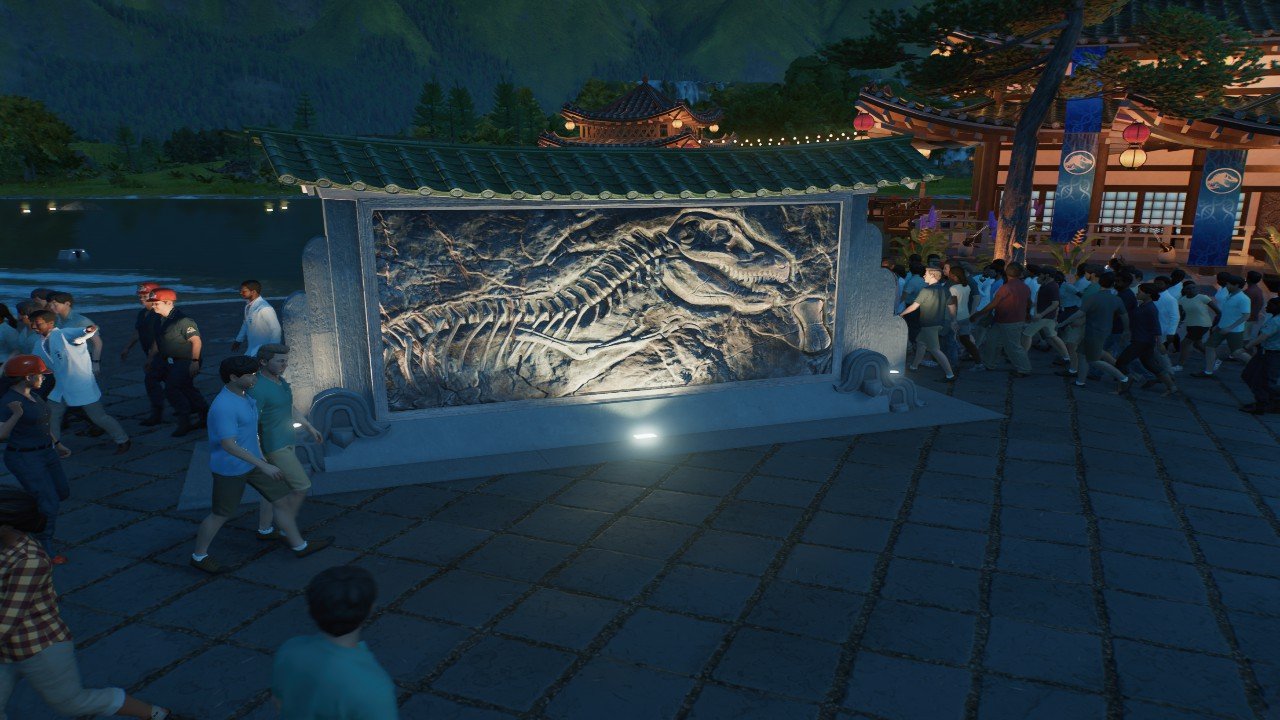 Asian themed T.rex screen Mural