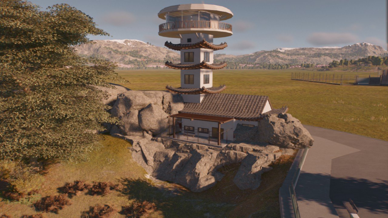 Aussichtsturm im asiatischen Stil