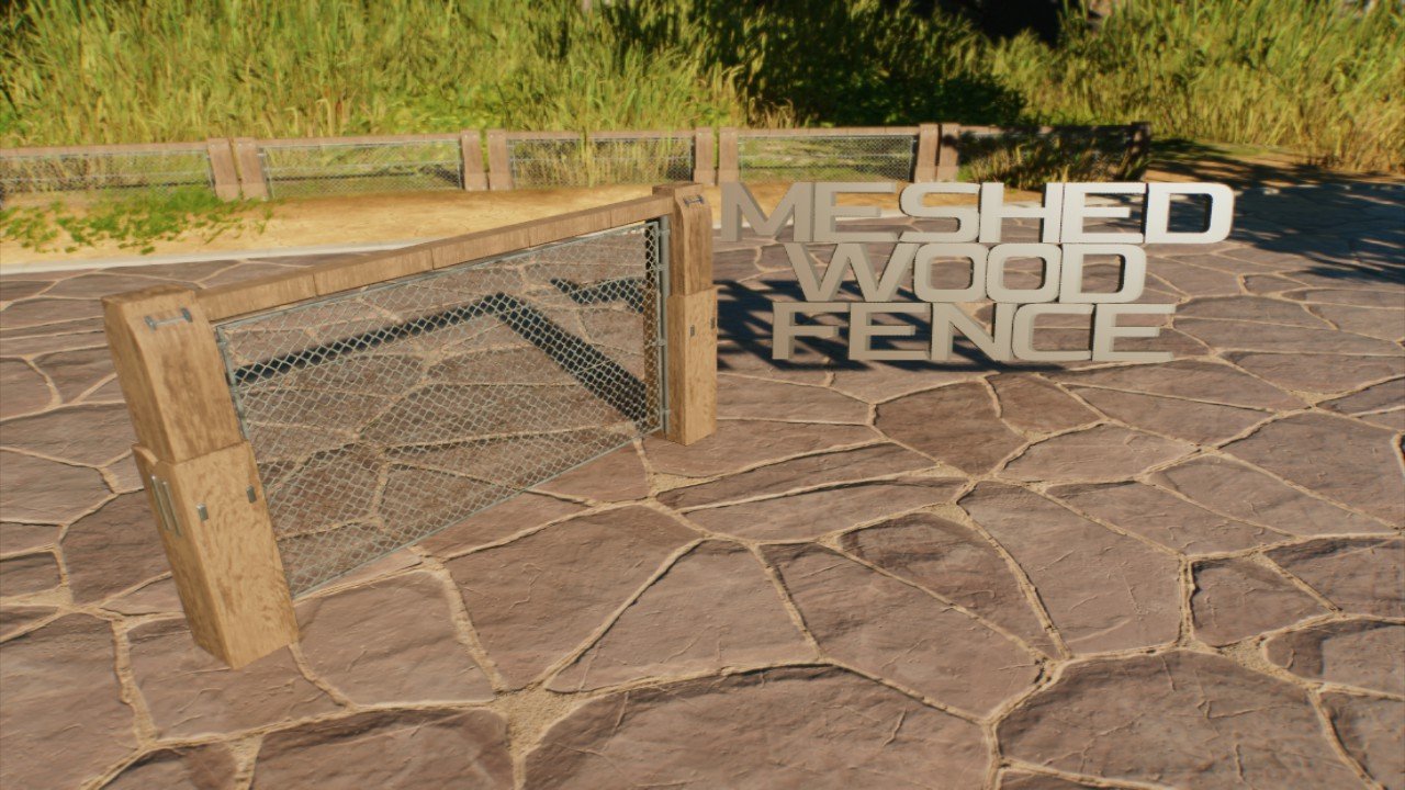 Wooden Mesh Fence Segment