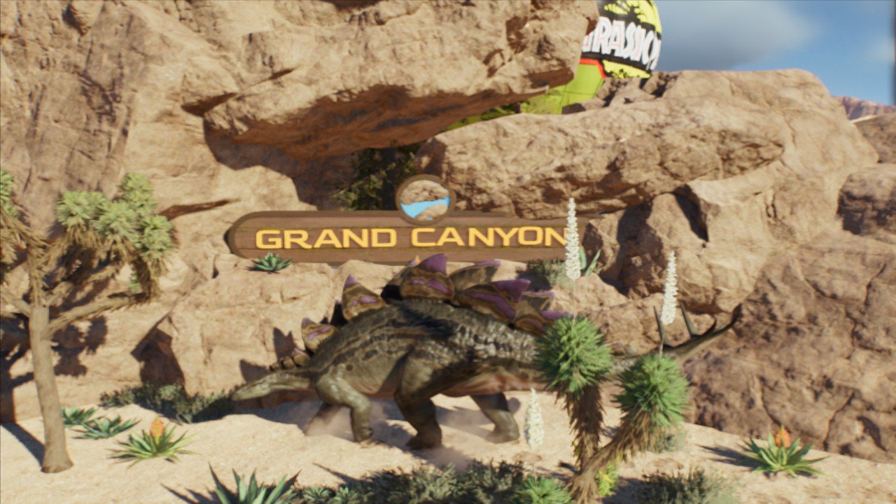 Grand Canyon Park Sign (With Rocks) - Workshop - Jurassic World Evolution 3