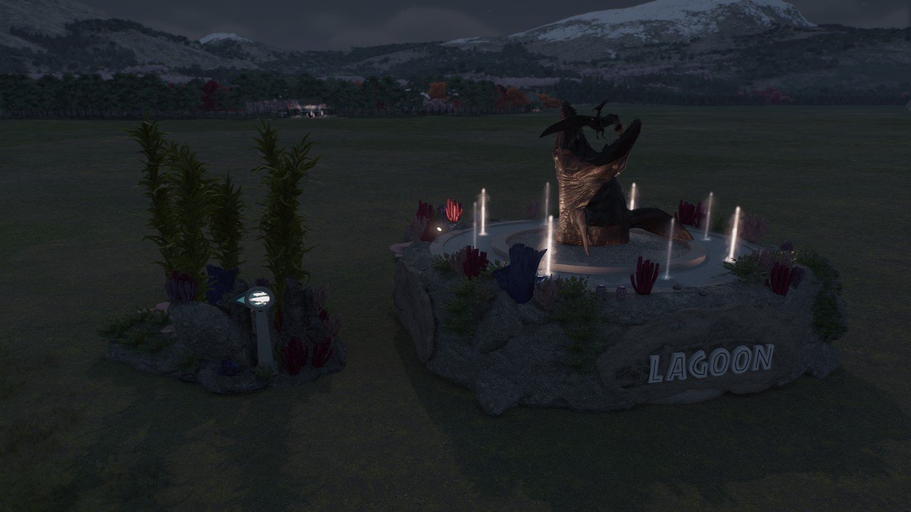 Lagoon sign and statue - Workshop - Jurassic World Evolution 3