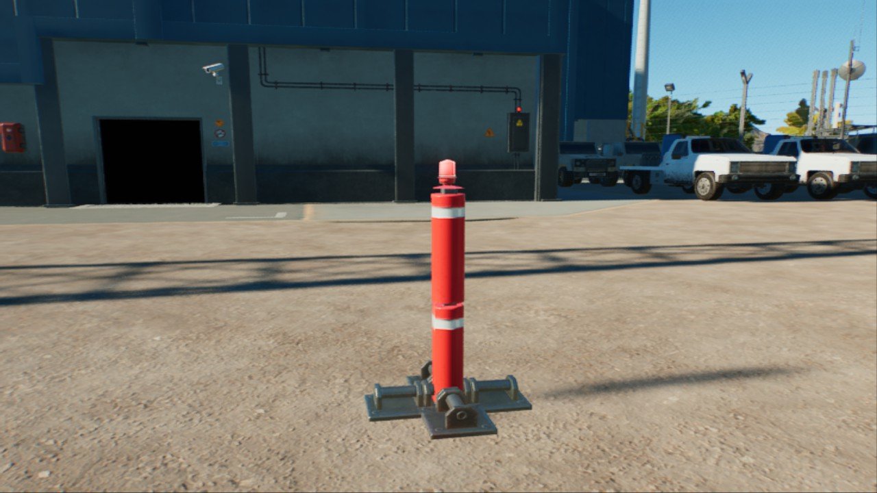 red safety bollard