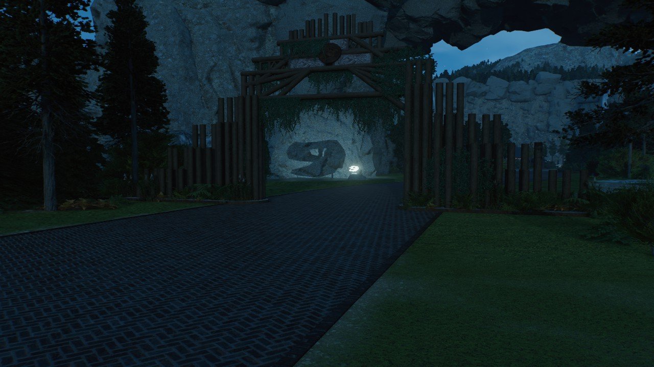 Wooden park entrance