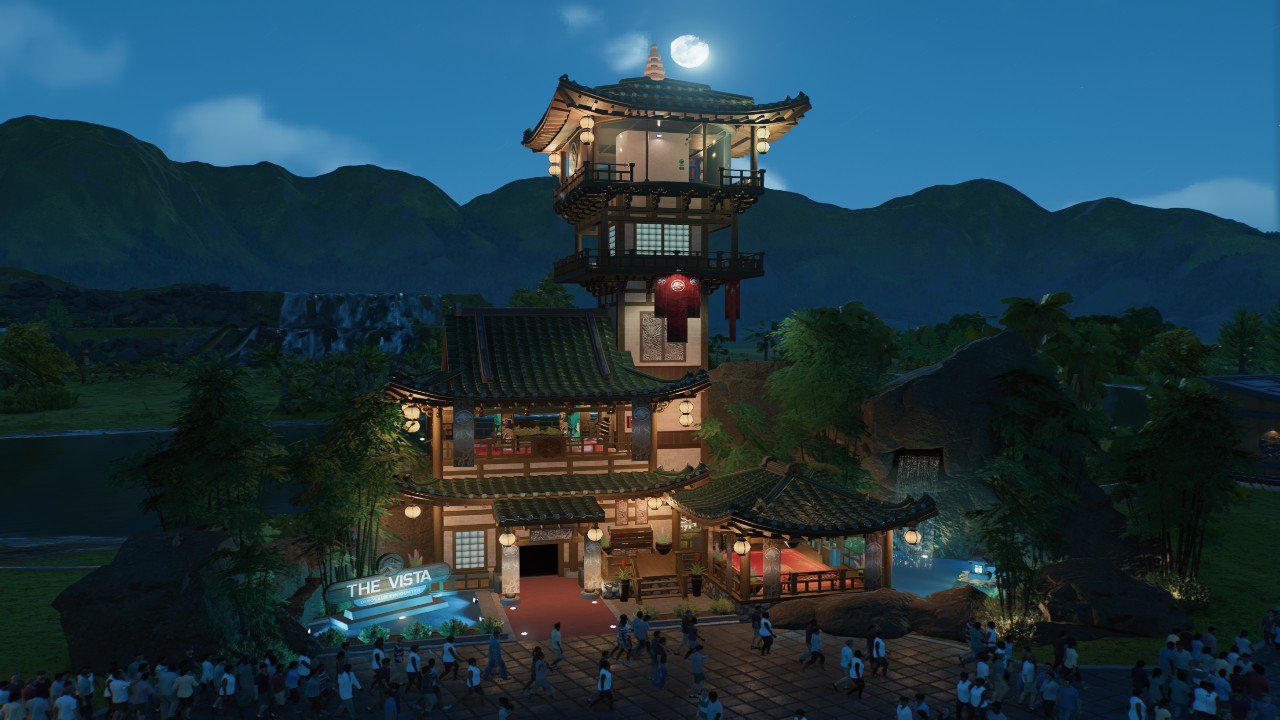 Asian themed viewing platform