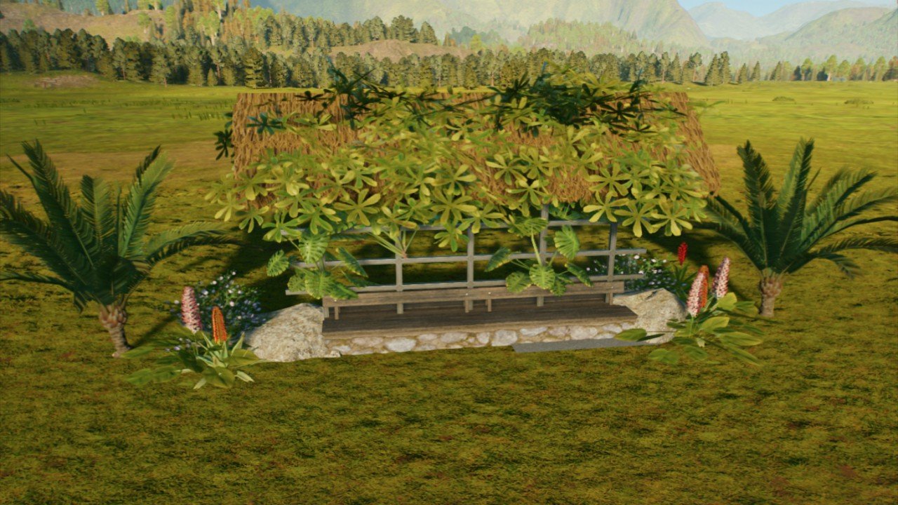 Decorated Thatch Bench - Workshop - Jurassic World Evolution 3