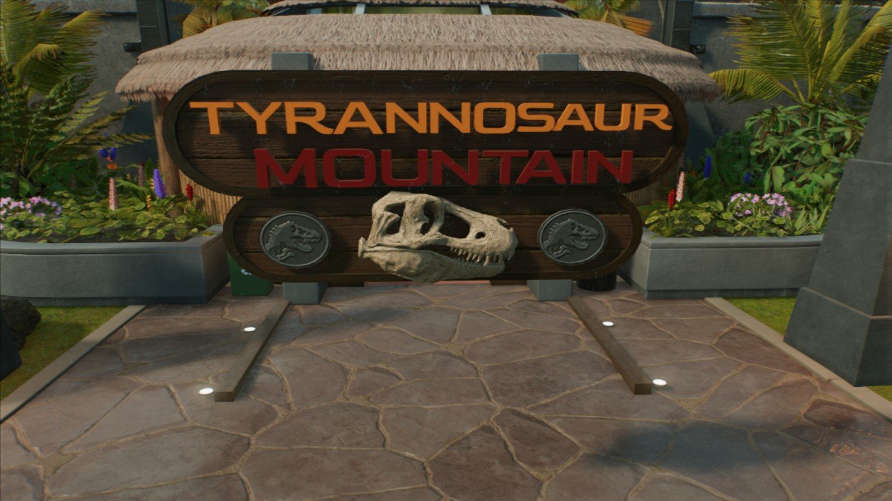 Tyrannosaur Mountain Sign