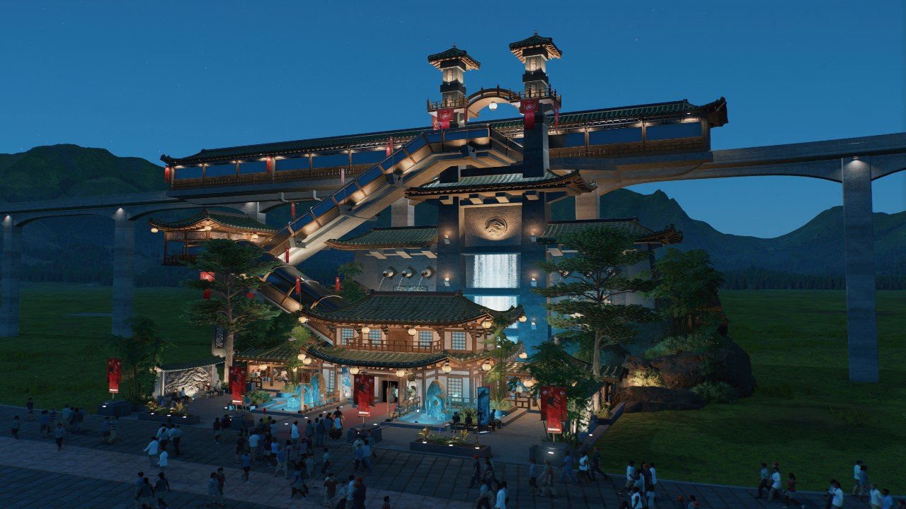 Asian Themed Monorail station