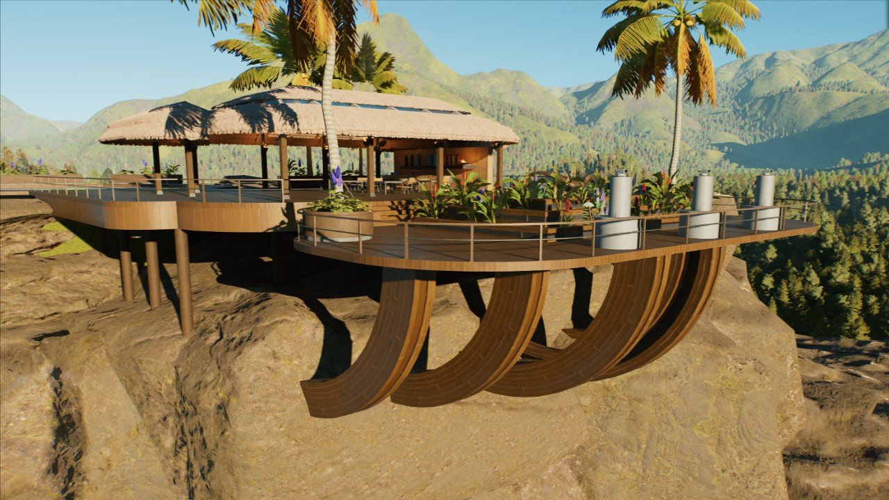 Perch bar and viewing platform non transitable