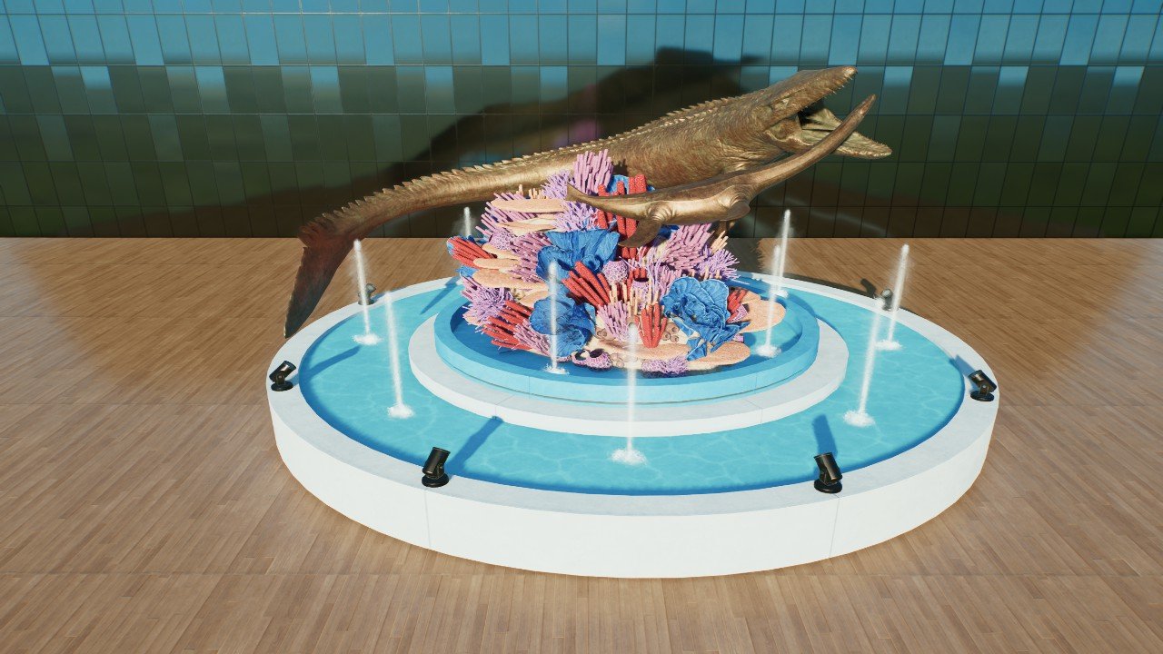 Mosasaurus Coral Fountain - Workshop - Jurassic World Evolution 3
