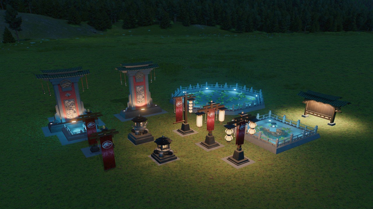 Asian themed scenery pieces