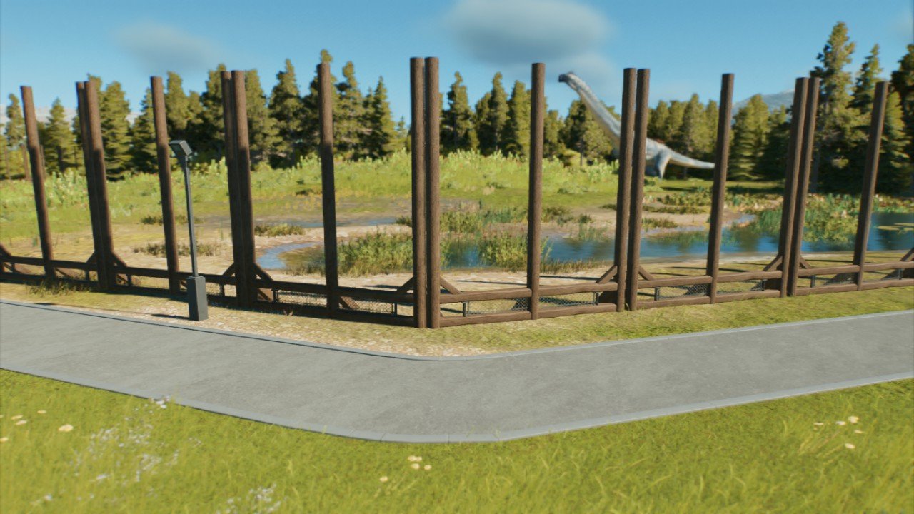 Wooden fence for big herbivores