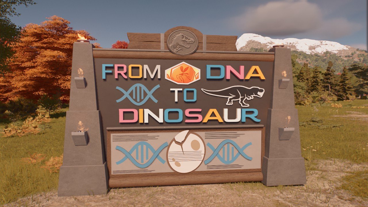 From DNA To Dinosaur Info sign.