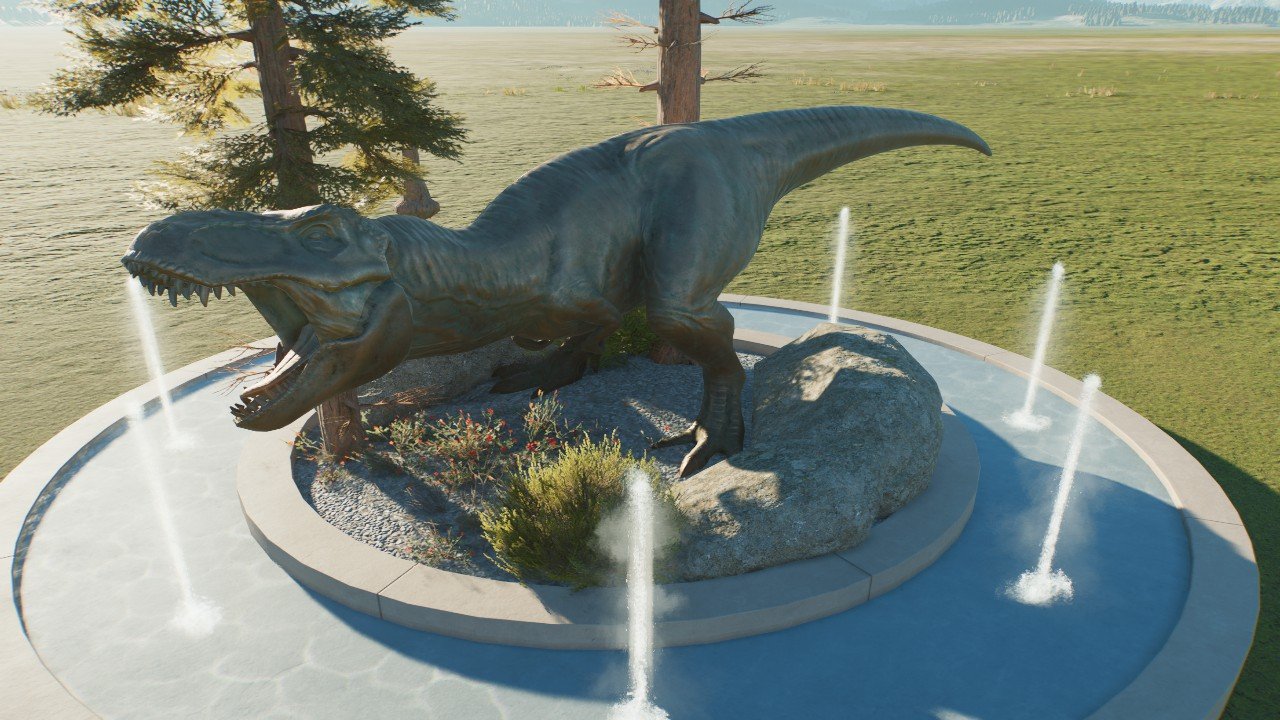 Tyrannosaurus Rex Fountain Statue - Workshop - Jurassic World Evolution 3
