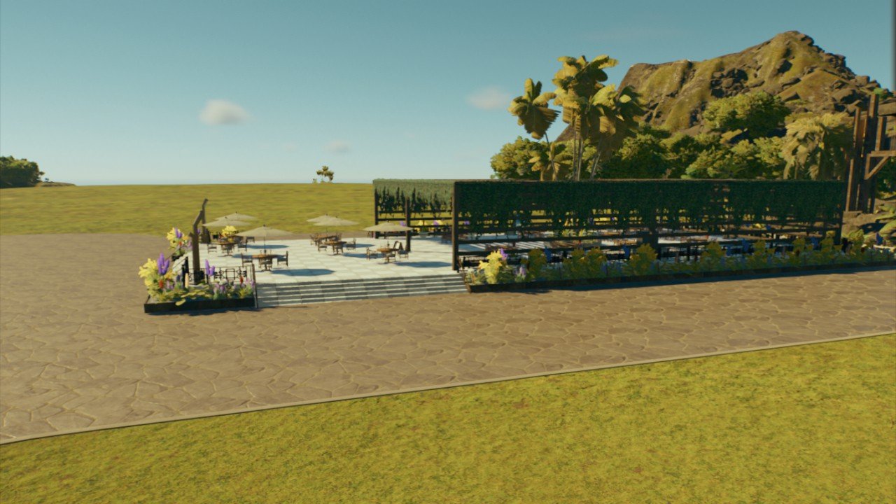 Floral Raised Seating Area - Workshop - Jurassic World Evolution 3