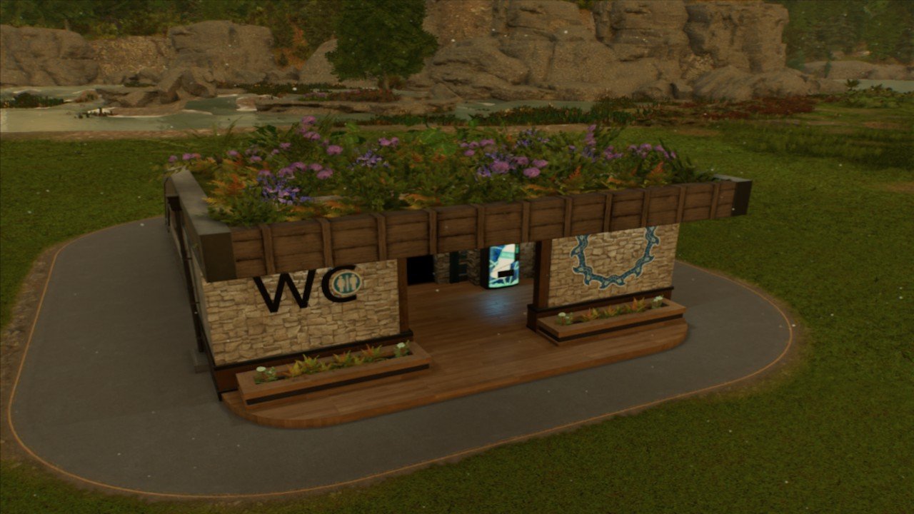 Natural Roofed Toilet Block - Workshop - Jurassic World Evolution 3