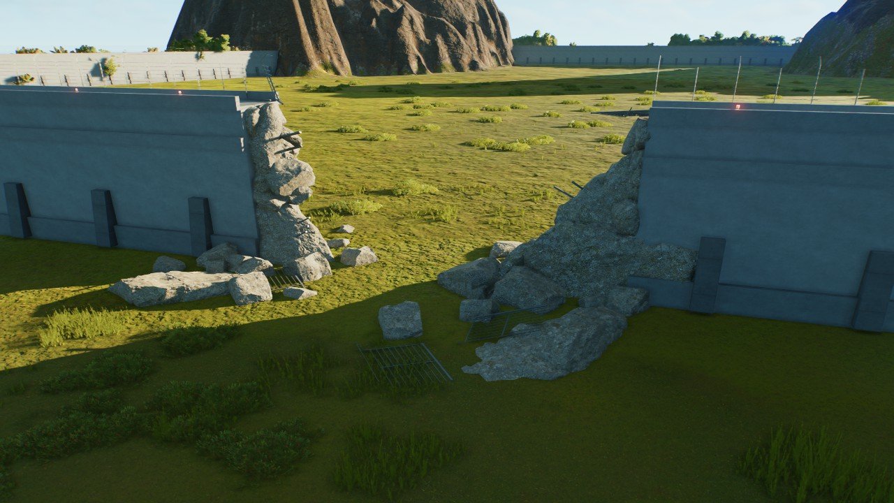Broken Secure Enclosure Wall - Workshop - Jurassic World Evolution 3