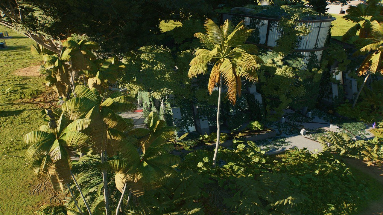 Abandoned overgrown and damaged JP Science Center (Swrve)