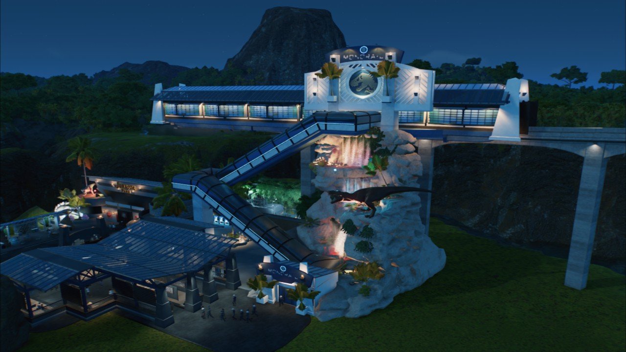 Monorail With Waterfall