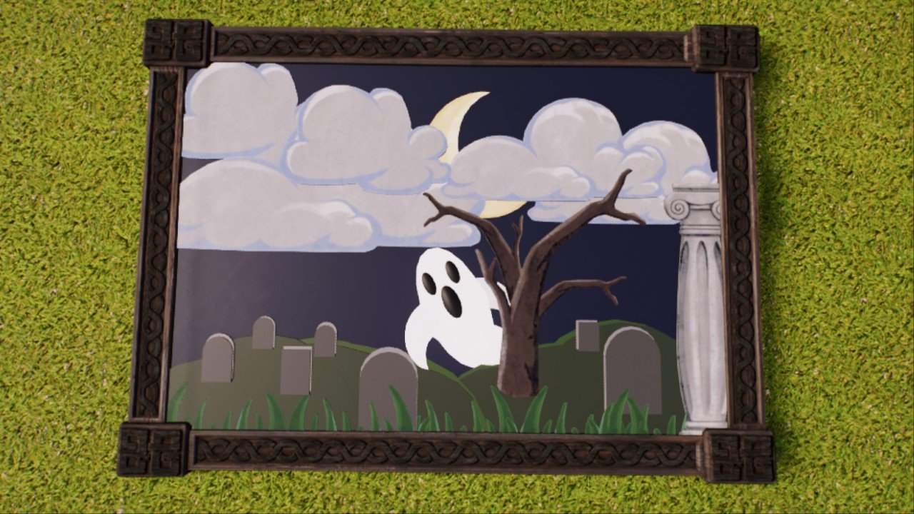 Spooky Graveyard Painting