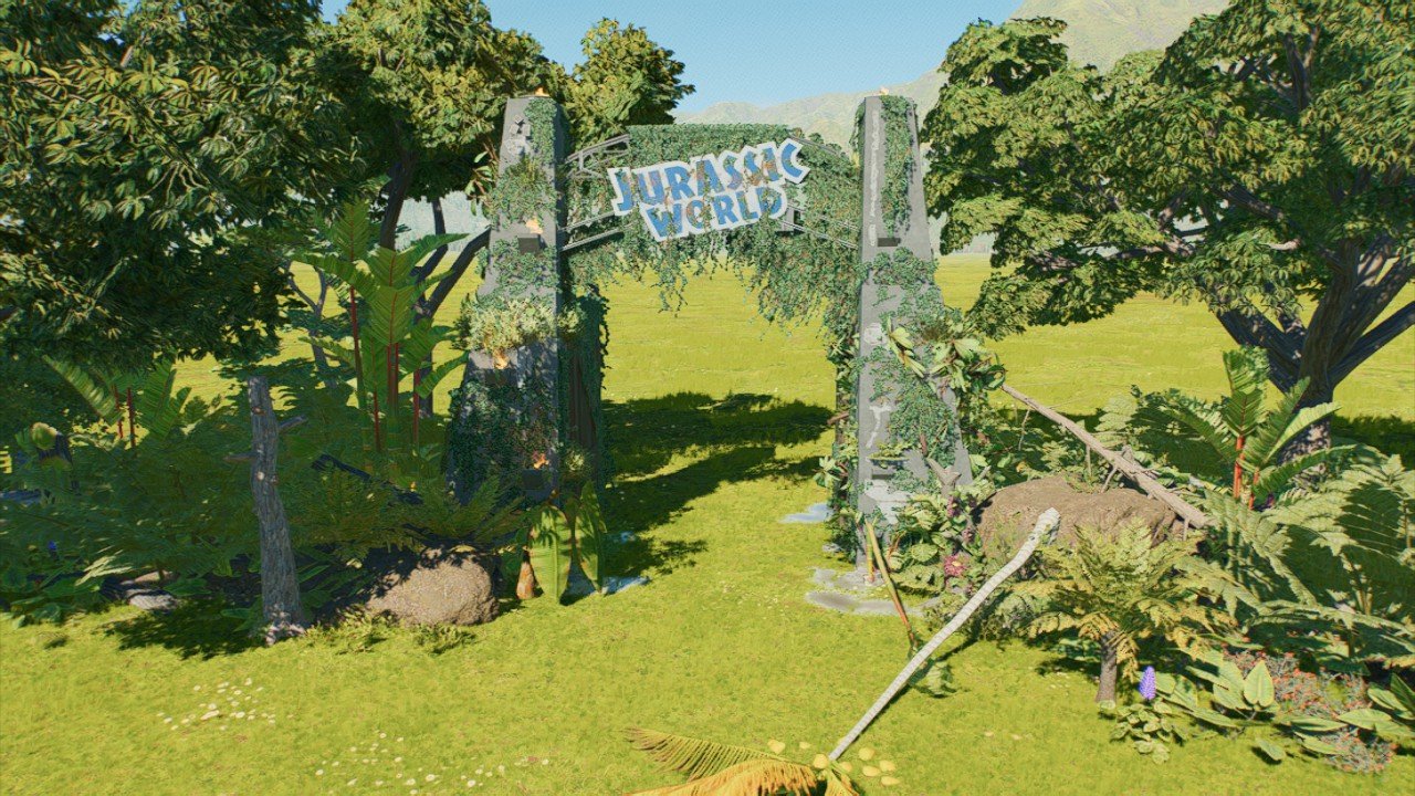 Overgrown Jurassic World Gate