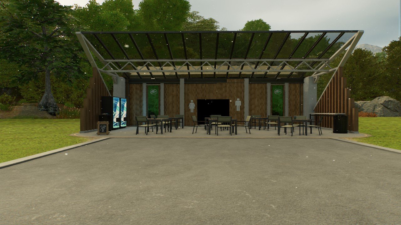 Seating area with bathroom. - Workshop - Jurassic World Evolution 3