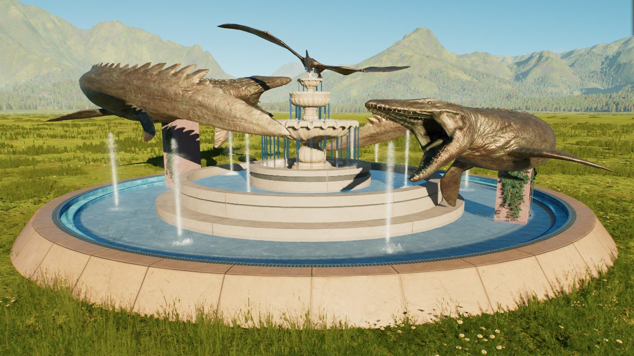 Mosasaurus fountain - Workshop - Jurassic World Evolution 3