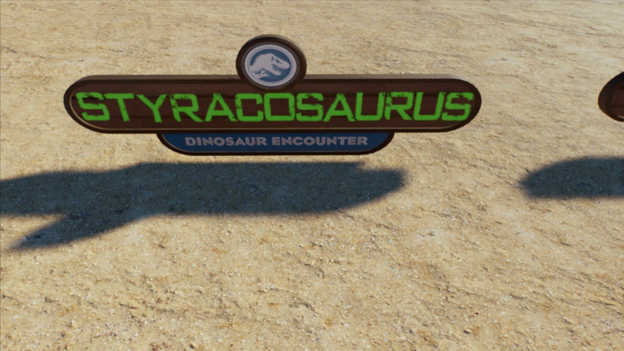 Styracosaurus sign Jurassic World Evolution 3