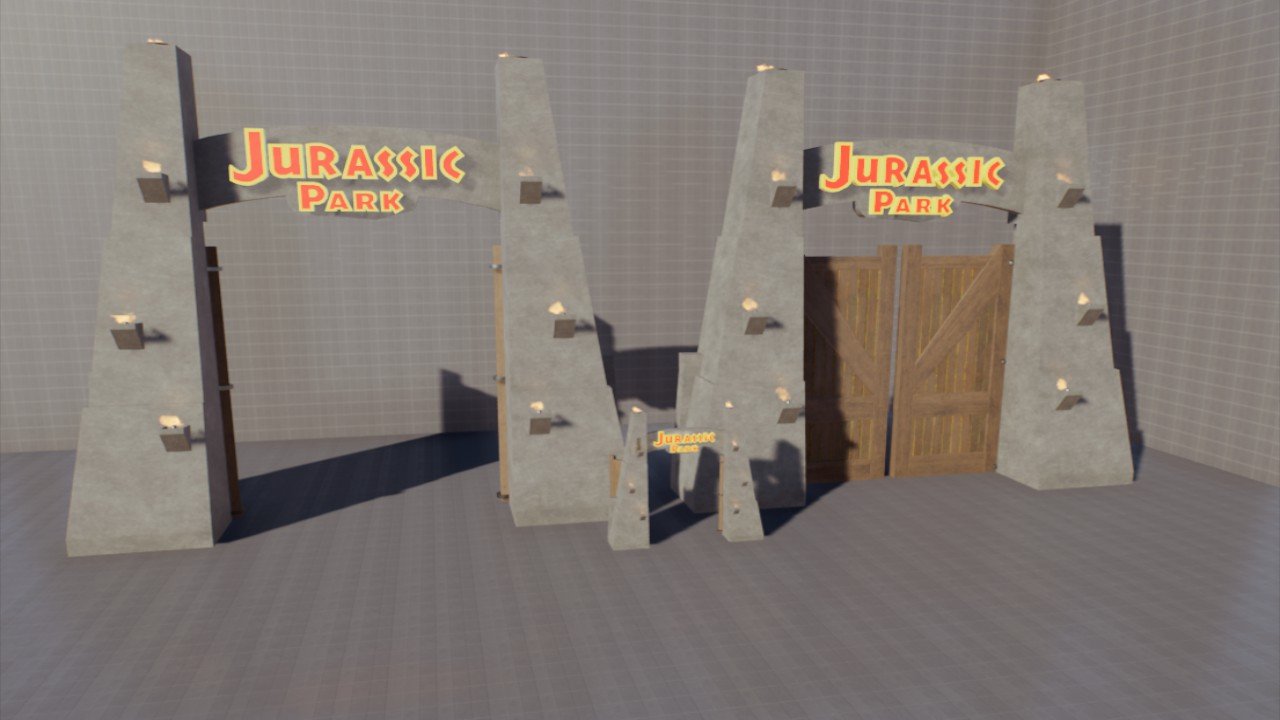 Jurasic Park Entrance Gates (No Kiosk) - Workshop - Jurassic World