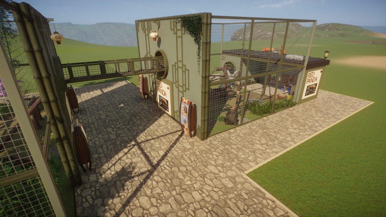 Red panda habitat with walkthrough tunnel