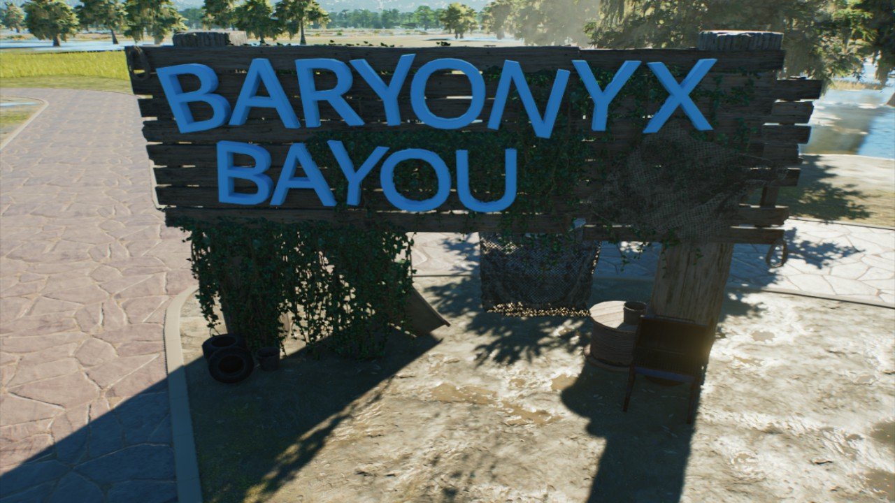 Baryonyx Bayou Sign - Workshop - Jurassic World Evolution 3