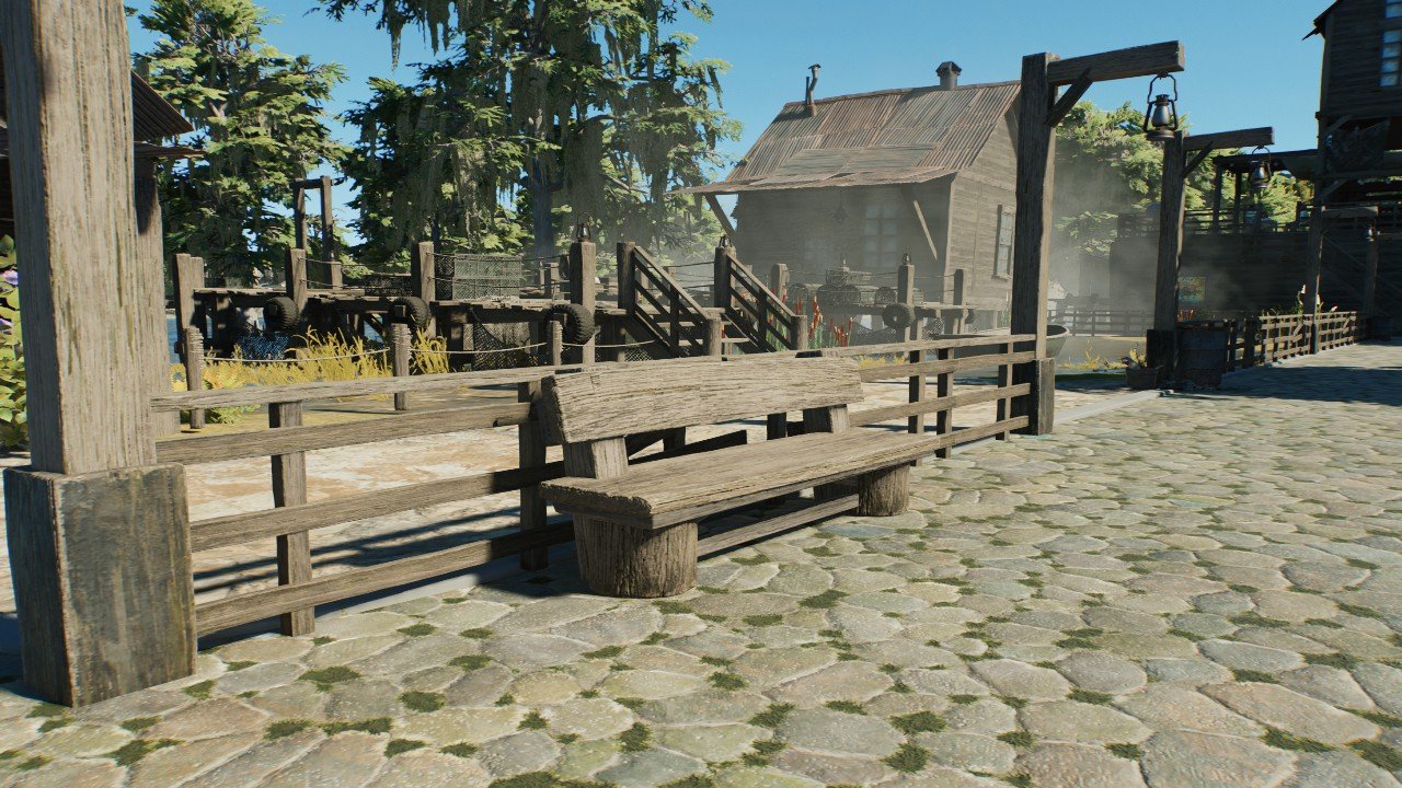 Rustic wooden bench - Workshop - Jurassic World Evolution 3