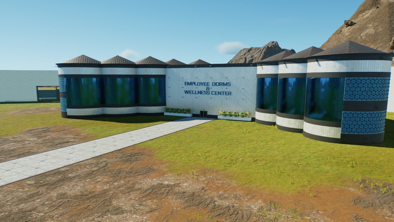 Futuristic-modern staff building - Workshop - Jurassic World Evolution 3