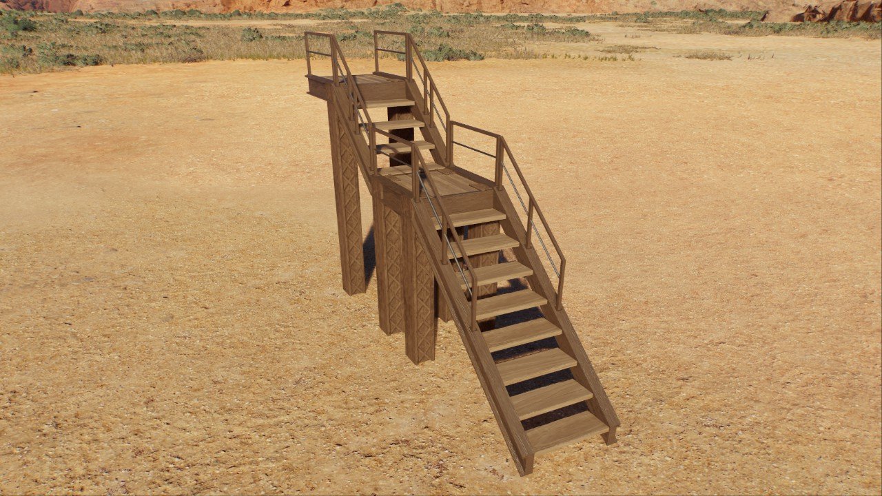 Wooden Stairs With Railing