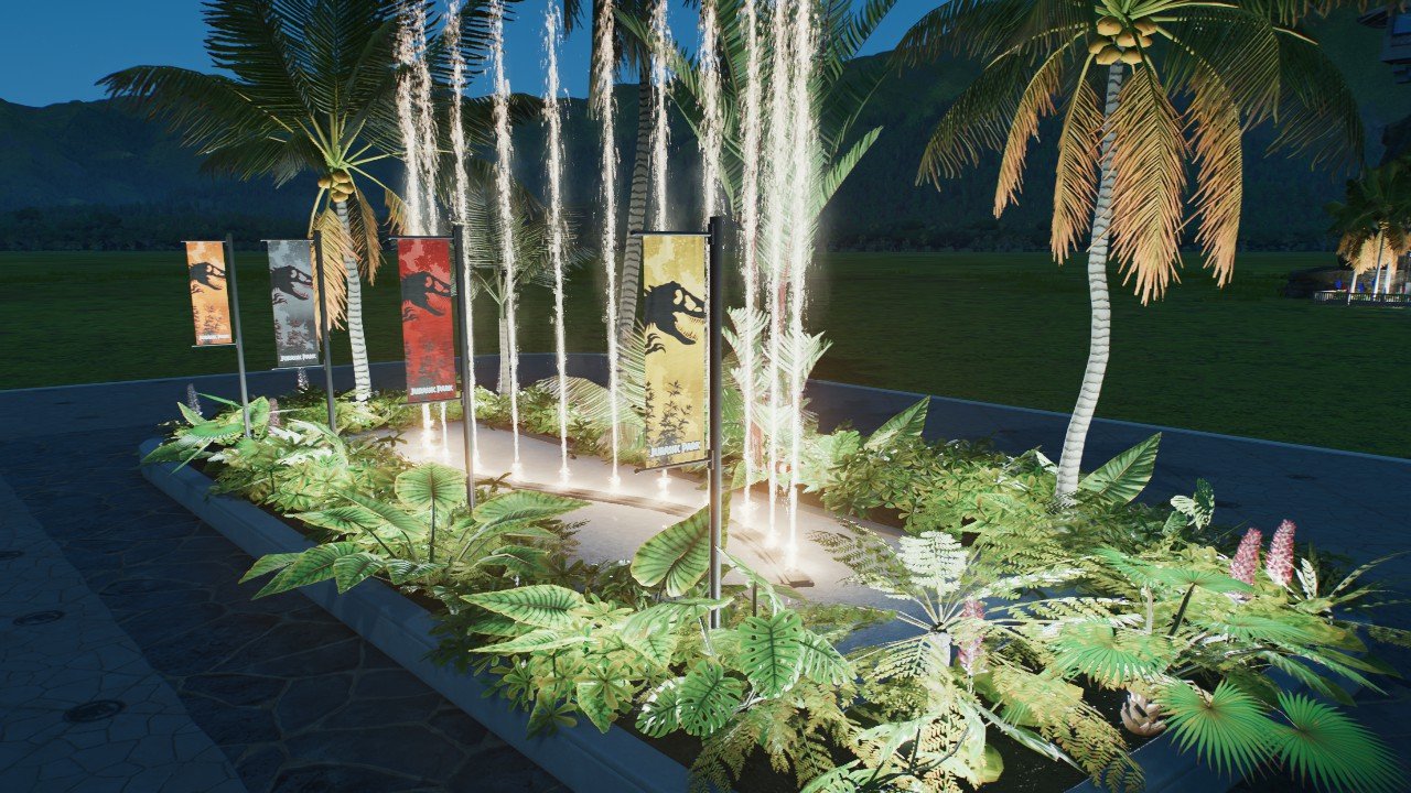 Light up Jurassic Park Banner Fountain