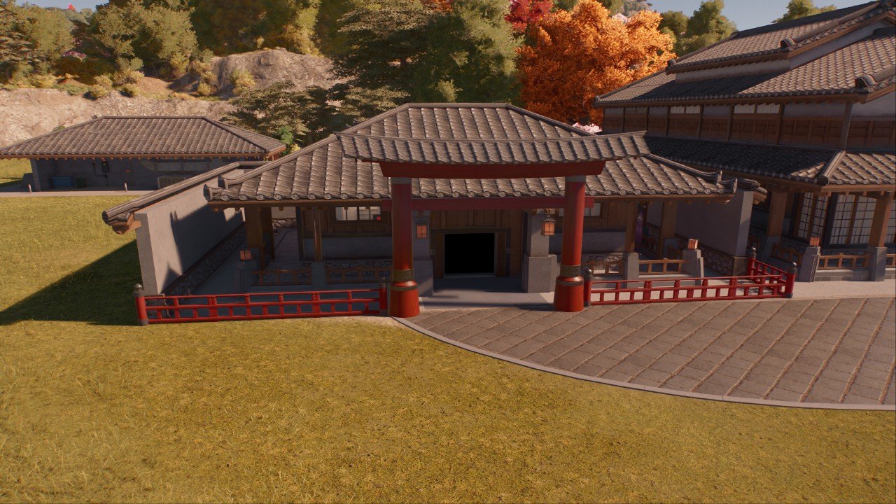 ASIAN HYPERLOOP WITH SHRINE, WALL, AND FENCE