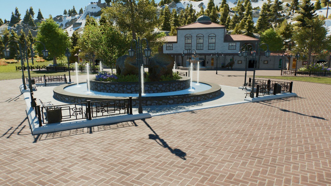 Small seating area fountain