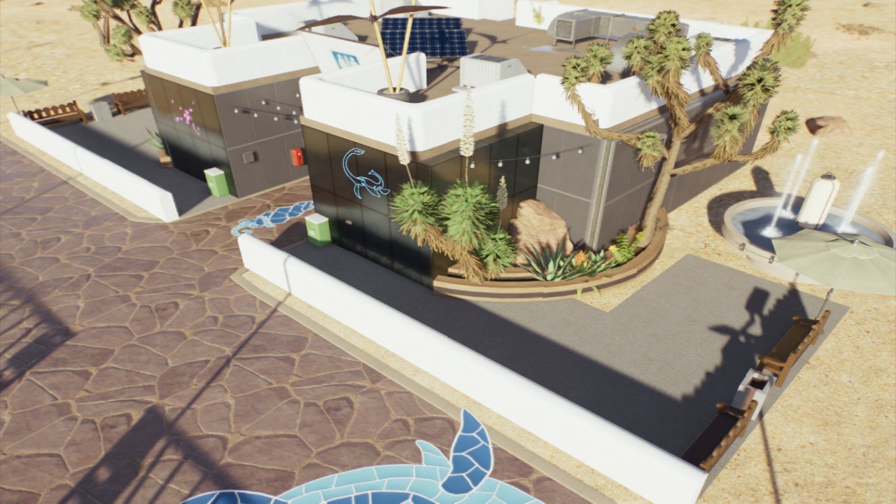 Modern neon bathroom