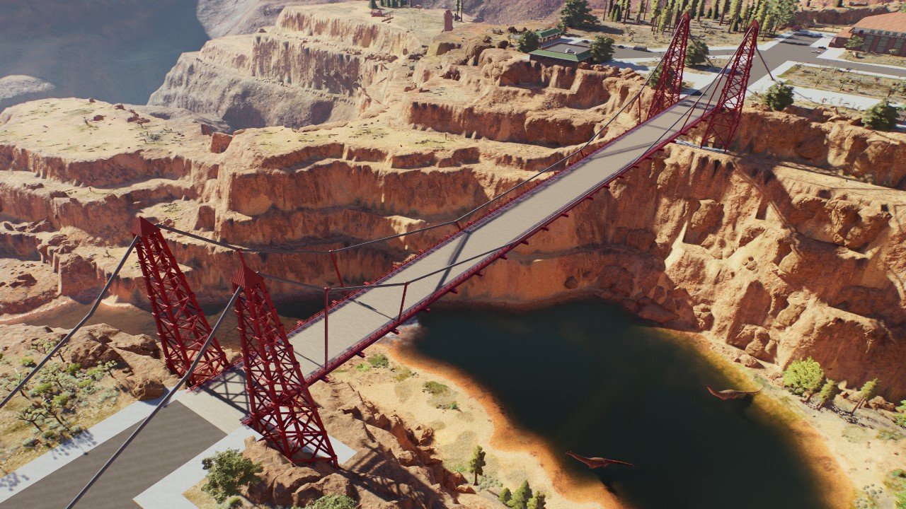 Tall suspension bridge