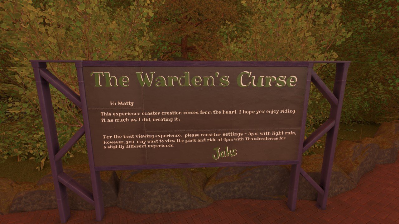 Warden's Curse . For Matty