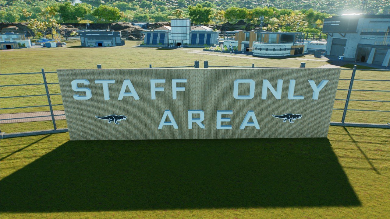 STAFF ONLY AREA SIGN - Workshop - Jurassic World Evolution 3