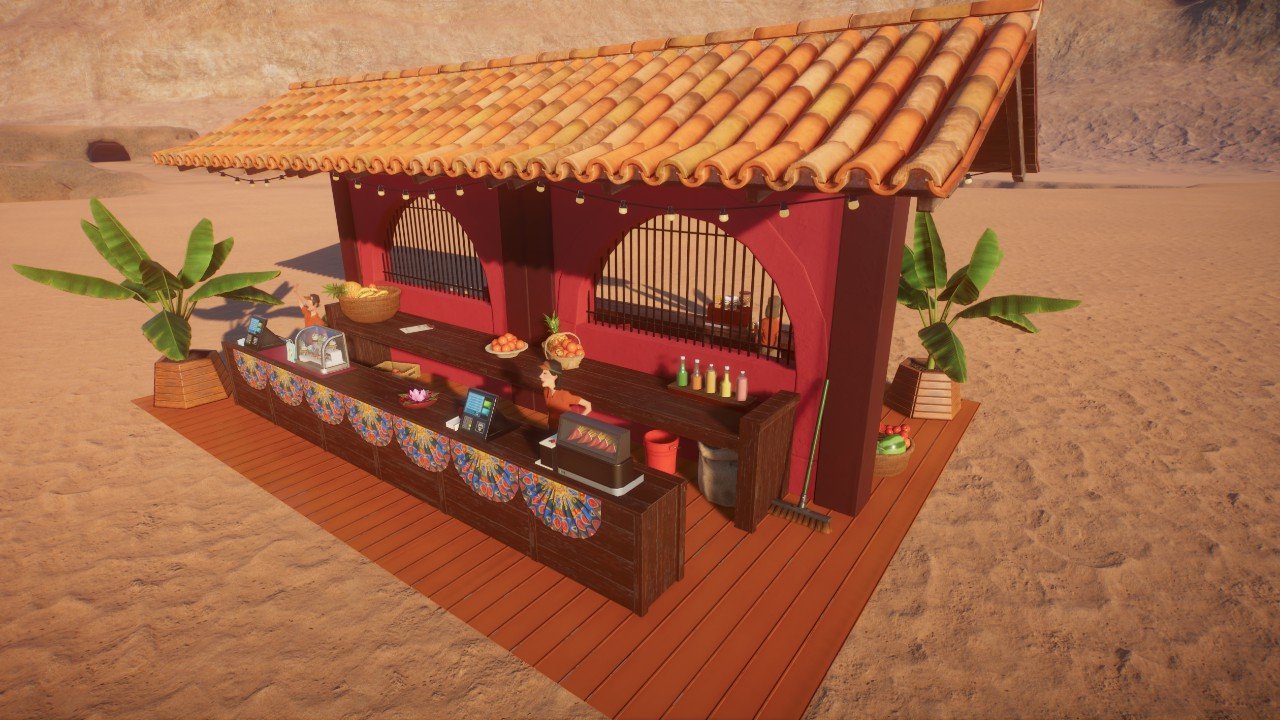 Colourful food & drinks stall