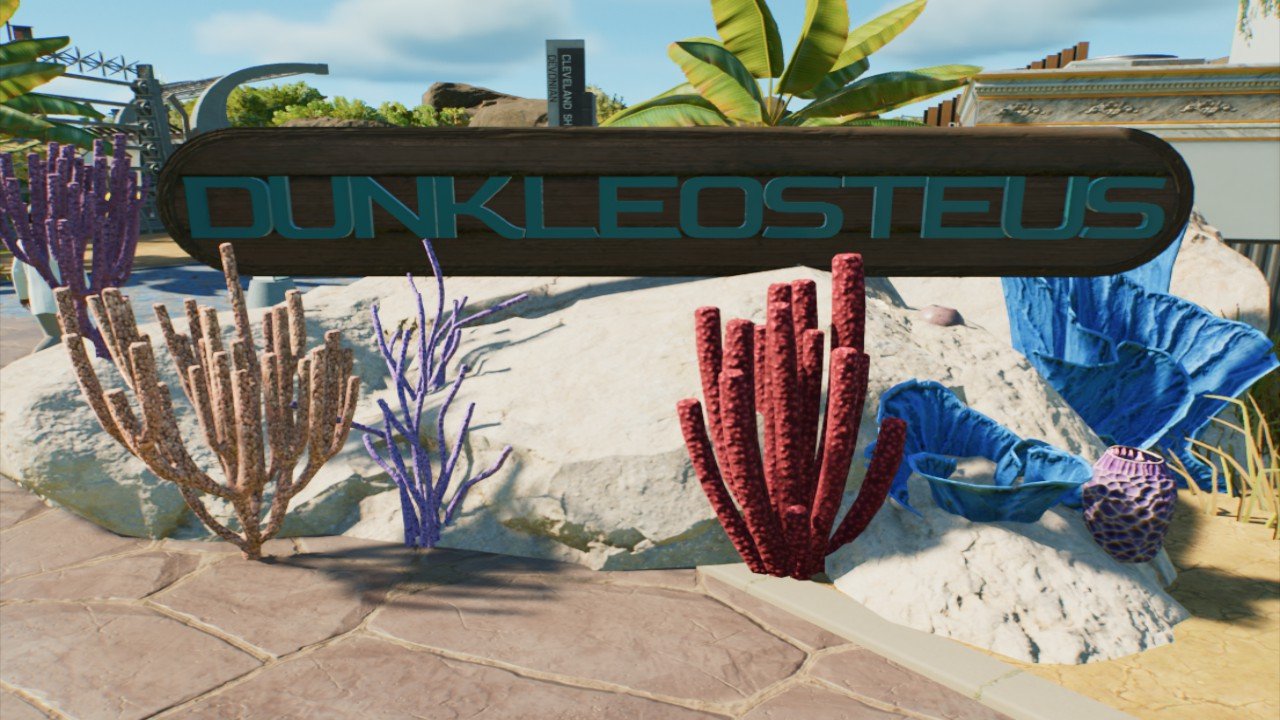 Signs: Dunkleosteus Reef Display - Workshop - Jurassic World Evolution 3