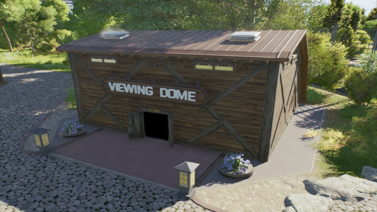 Rustic wooden Viewing dome entrance - Workshop - Jurassic World Evolution 3