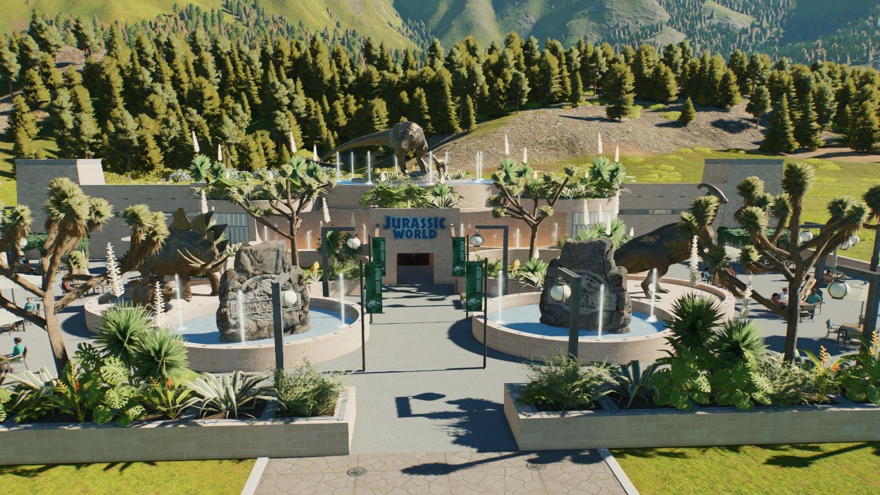 Multi Biodome arrival point with outdoor seating