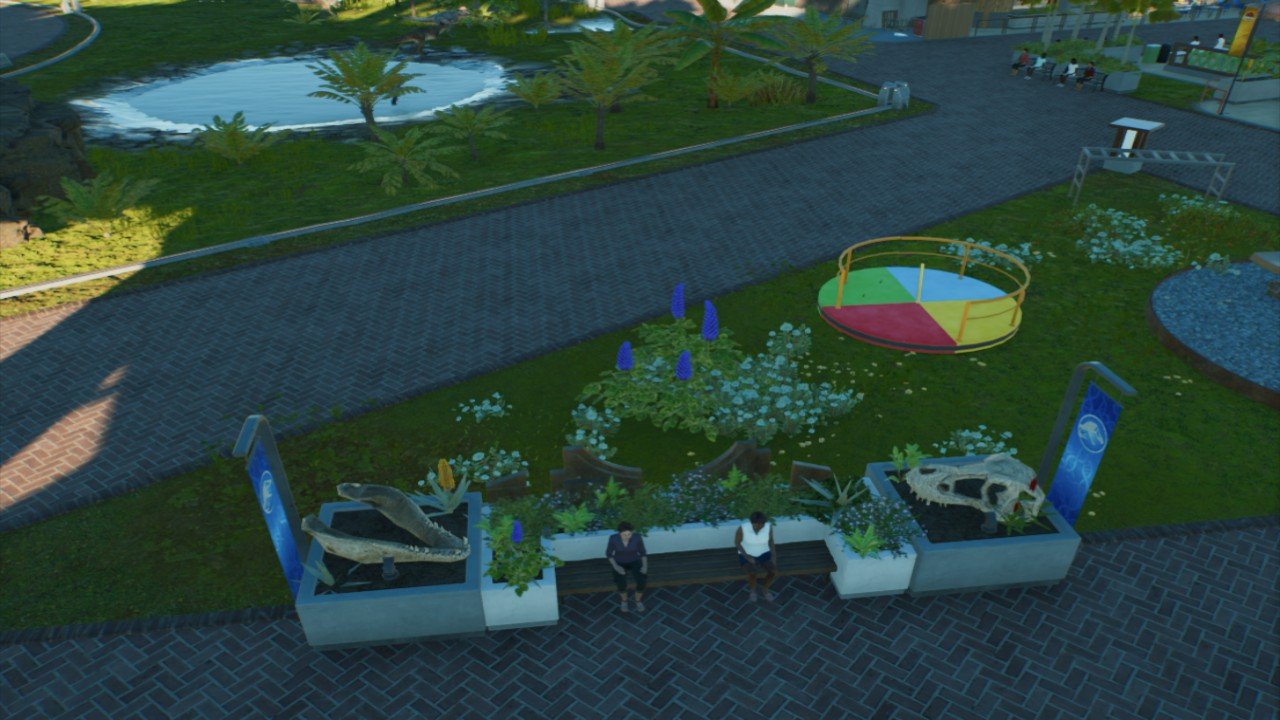 Bench with fossils and lights #2 - Workshop - Jurassic World Evolution 3