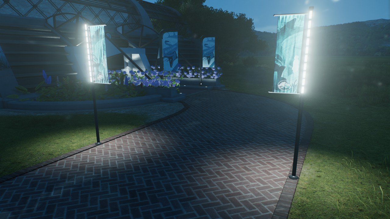 Mosasaurus Sign Pole With Double Sided Light *****s