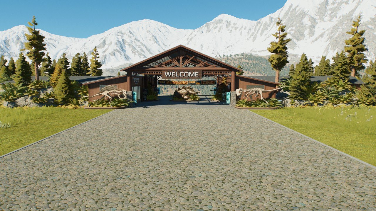 Park entrance: Jurassic lodge build set