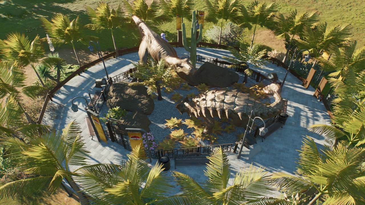 Tyrannosaurus v.s Ankylosaurus statue