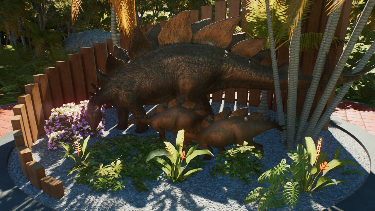 Stegosaur family statue